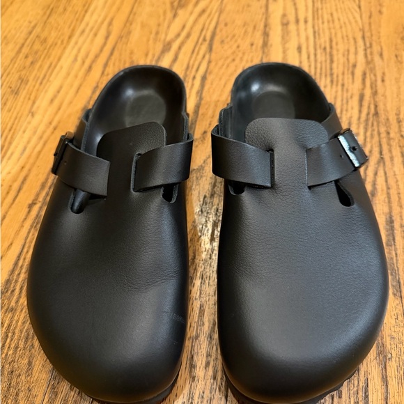 Birkenstock Exquisite Boston Clog Black Leather Sz L7 M5 - Picture 3 of 16